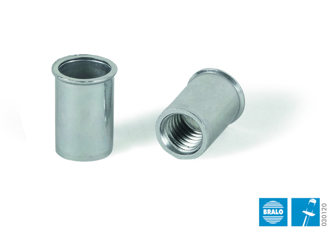 M5 x 11.5mm Rivet Nut Thin Zinc and Yellow