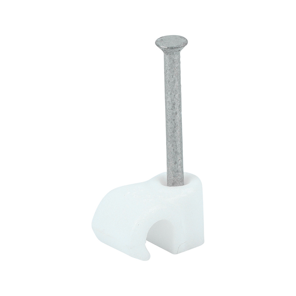 TIMco Round Cable Clips - White - To Fit 3.5mm