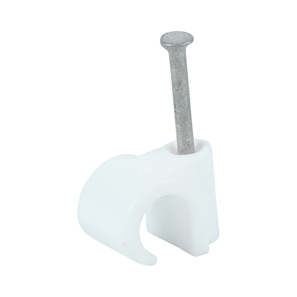 TIMco Round Cable Clips - White - To Fit 9.0mm