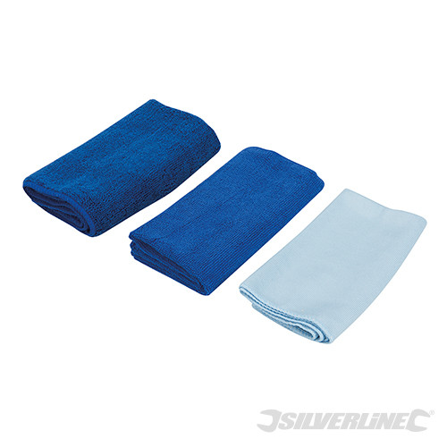 Silverline Microfibre Cloth Cleaning Set 3pce