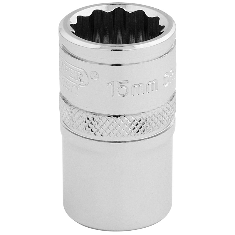 DRAPER Expert 15mm 1/2" Square Drive Hi-Torq® 12 Point Socket  33136