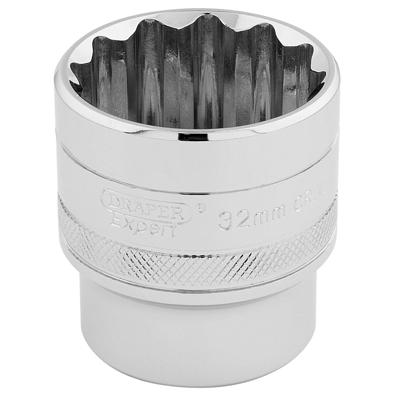 DRAPER Expert 32mm 1/2" Square Drive Hi-Torq® 12 Point Socket  33593