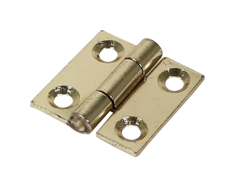 Veto Pair of Butt Hinges - Fixed Pin - Steel - Electro Brass - 25 x 25