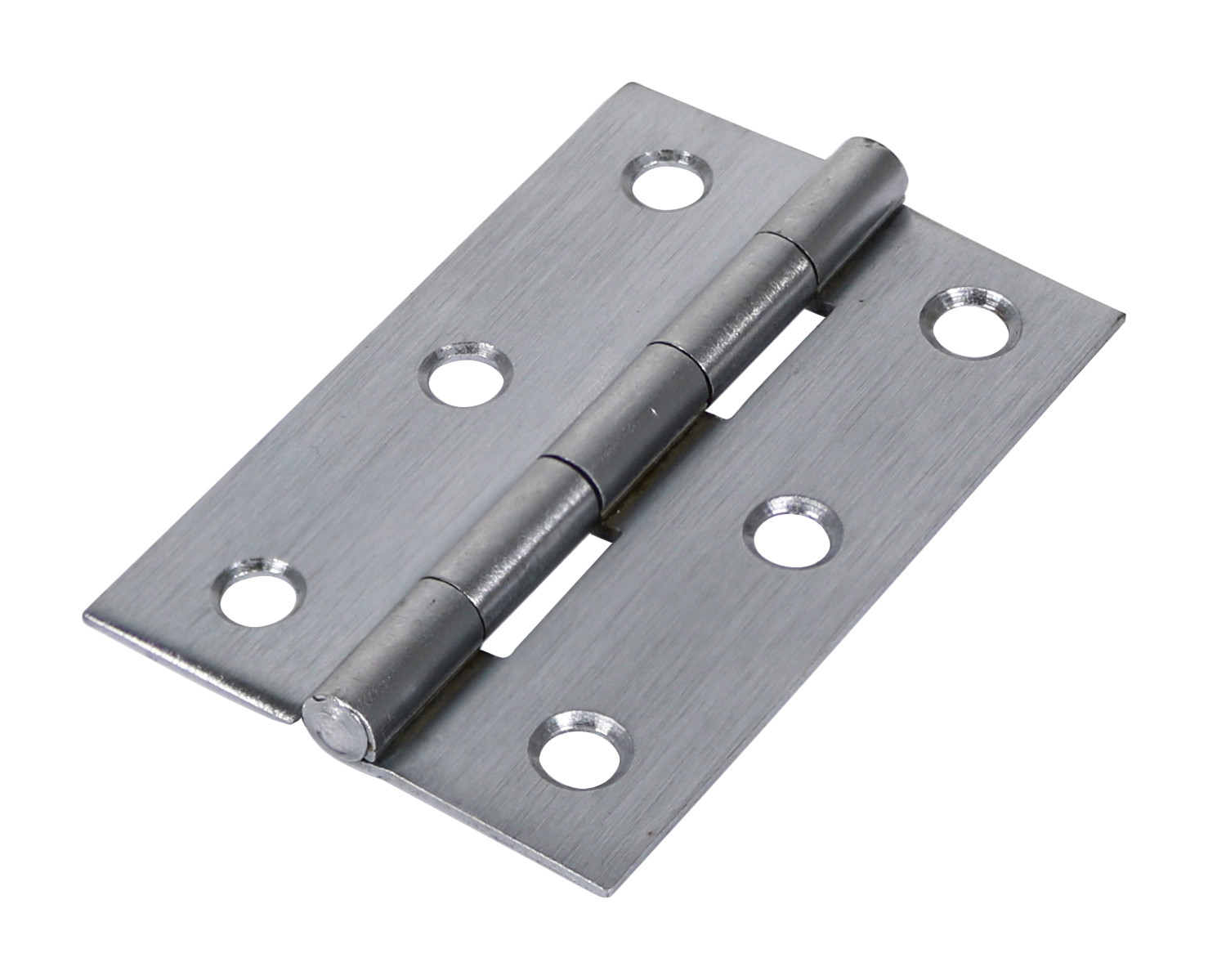 Veto Pair of Butt Hinges - Fixed Pin - Steel - Satin Chrome - 75 x 50