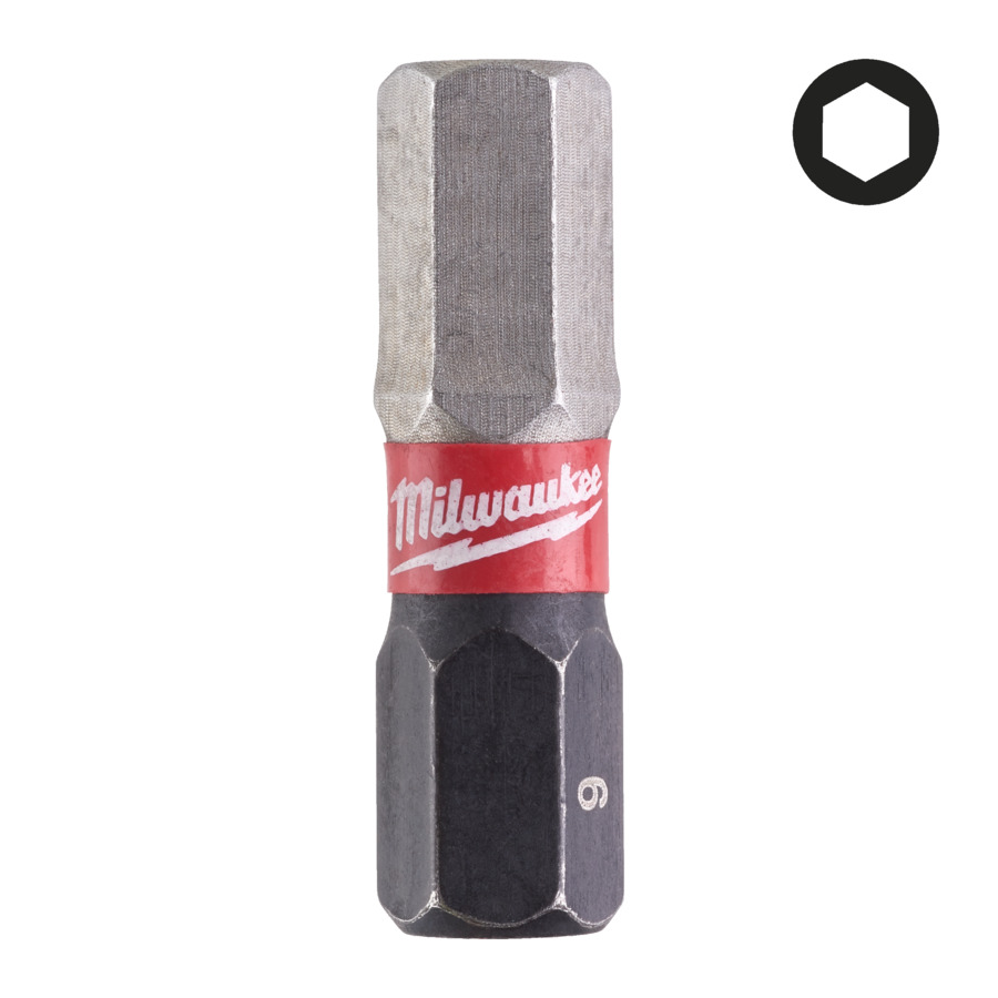 Milwaukee Impact Rated 6mm X 25mm Hex Screwdriver Bits – 2 Pcs