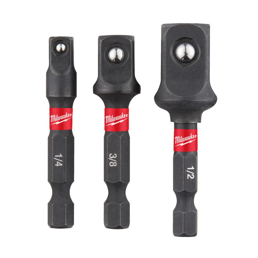 Milwaukee Shockwave™ Impact Duty Socket Adaptors Set - 1/4", 3/8" & ½"