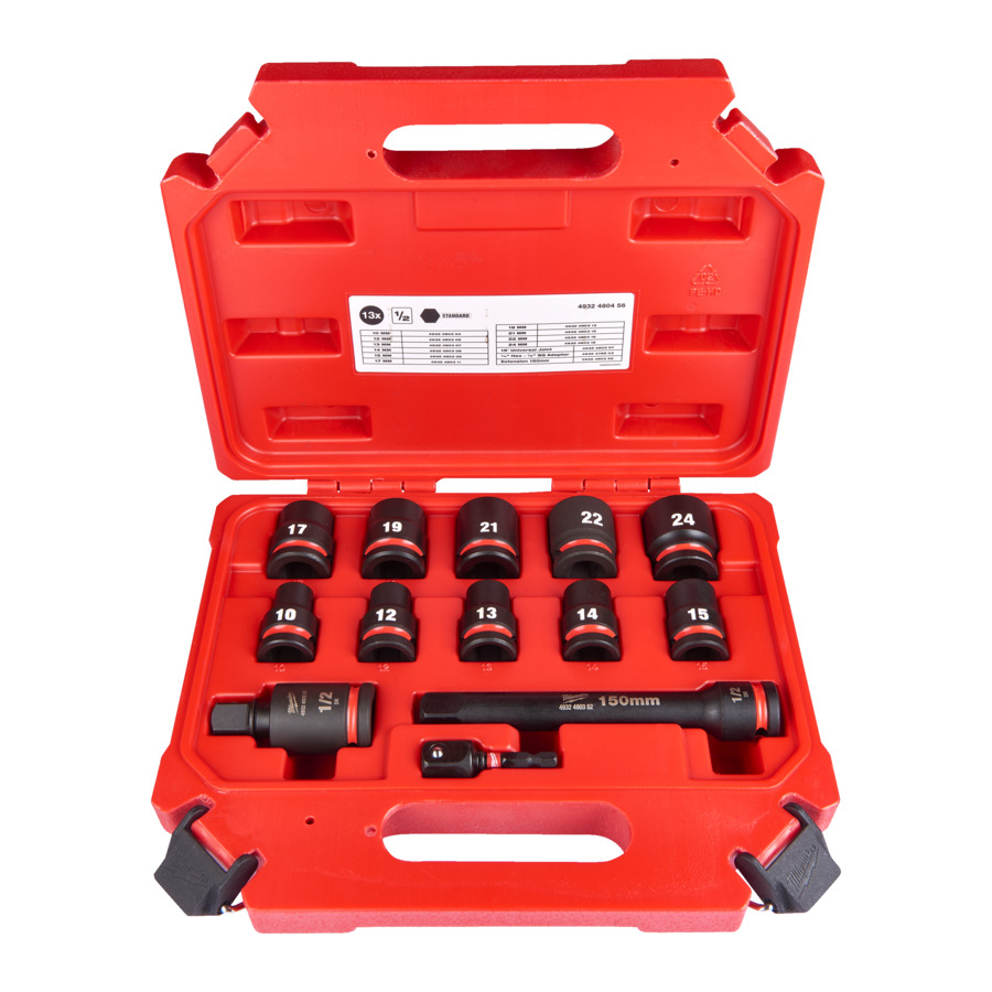 Milwaukee Shockwave 1/2" Impact Socket Set - 13pcs