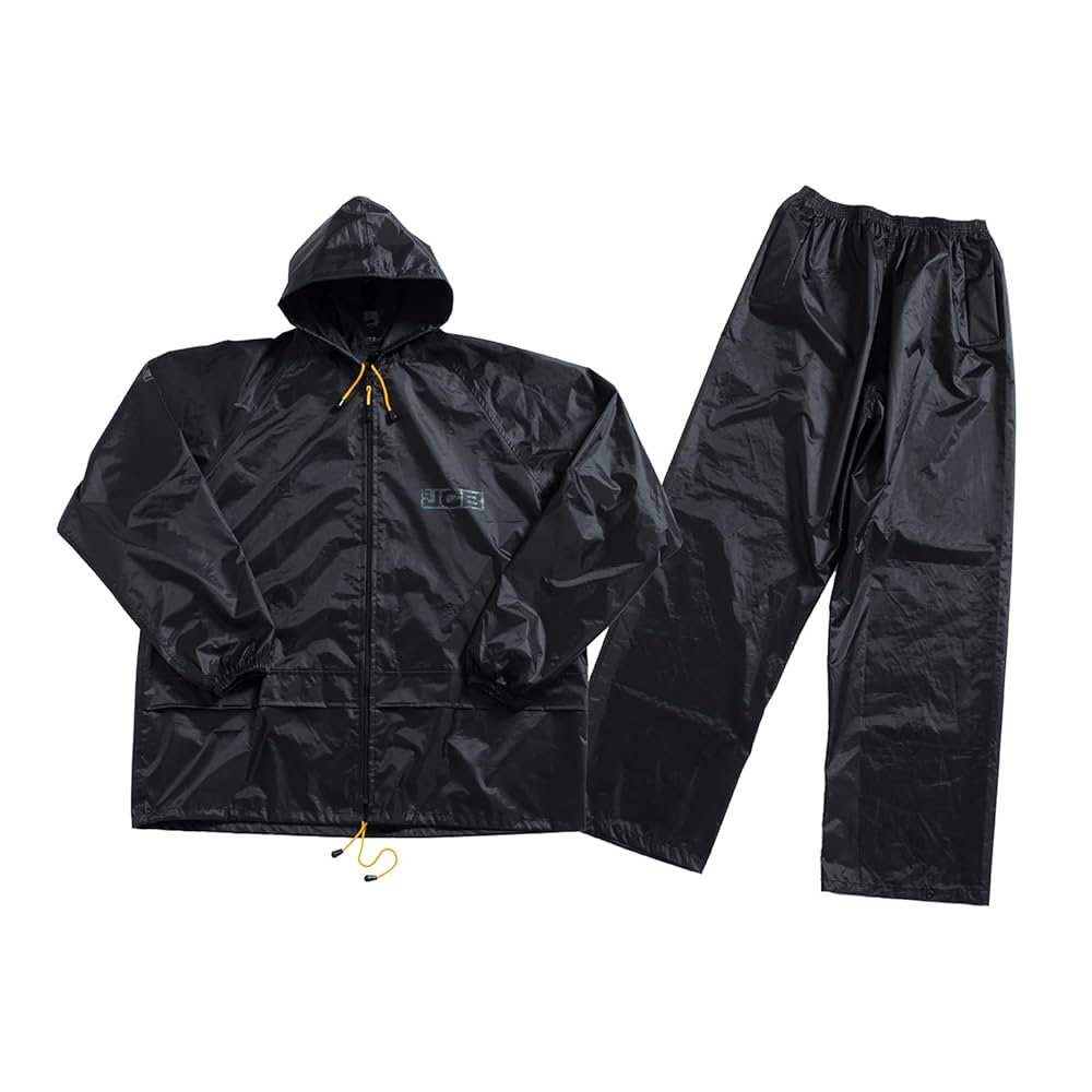 JCB Black Two-Piece Rainsuit XL