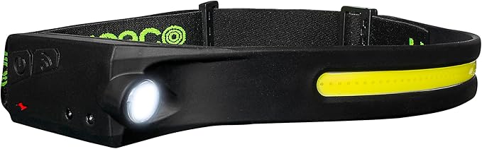 Luceco Flexable Headtorch With Motion Sensor 350lm+150lm Usb Rechargeable