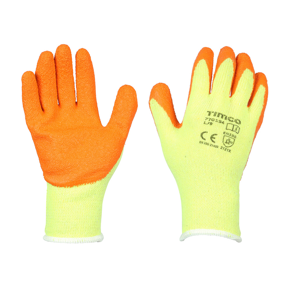 TIMco Size 9 / Large Eco-Grip Gloves - Crinkle Latex Coated Polycotton