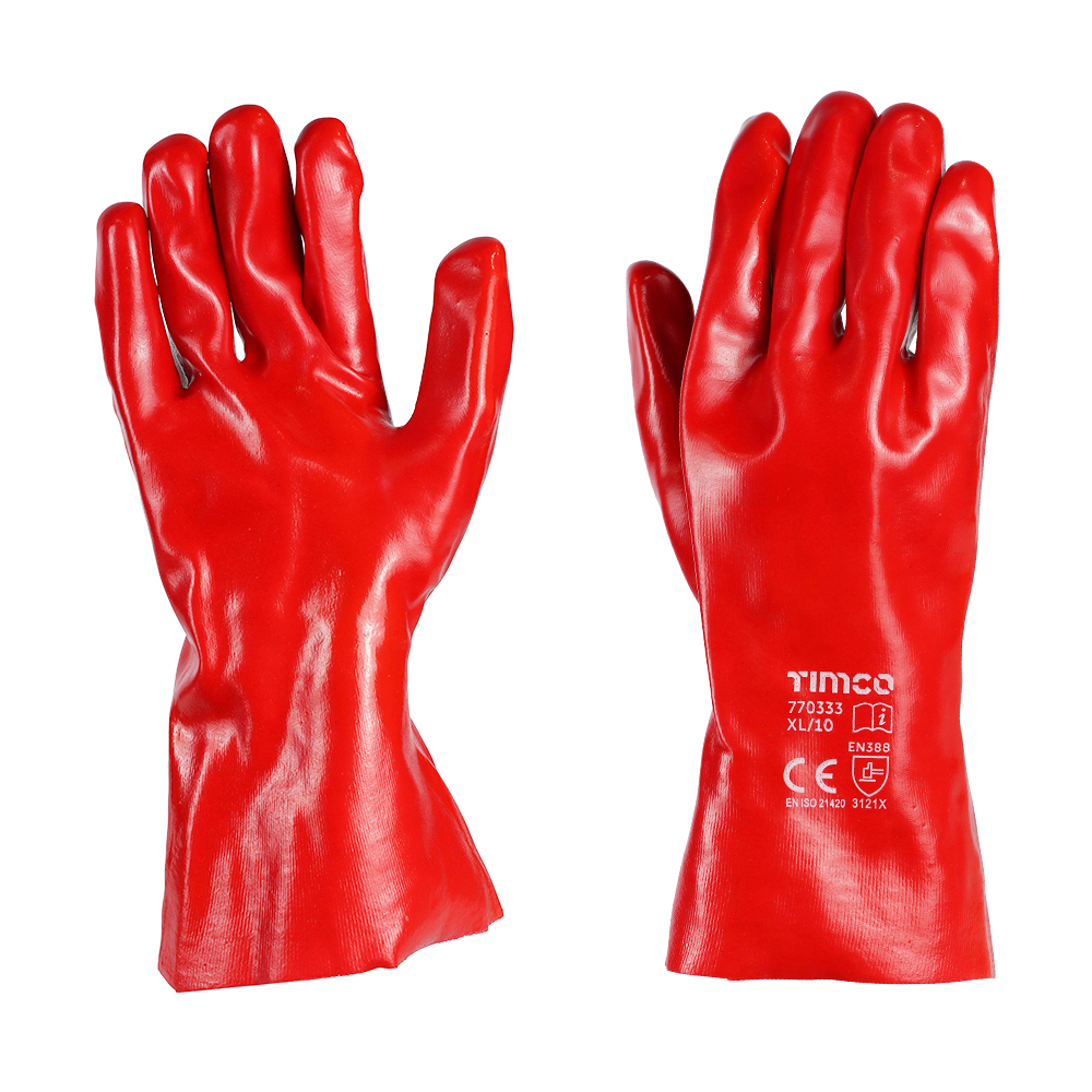 TIMco Size 10 / XL PVC Gauntlets - PVC Coated Cotton Interlock