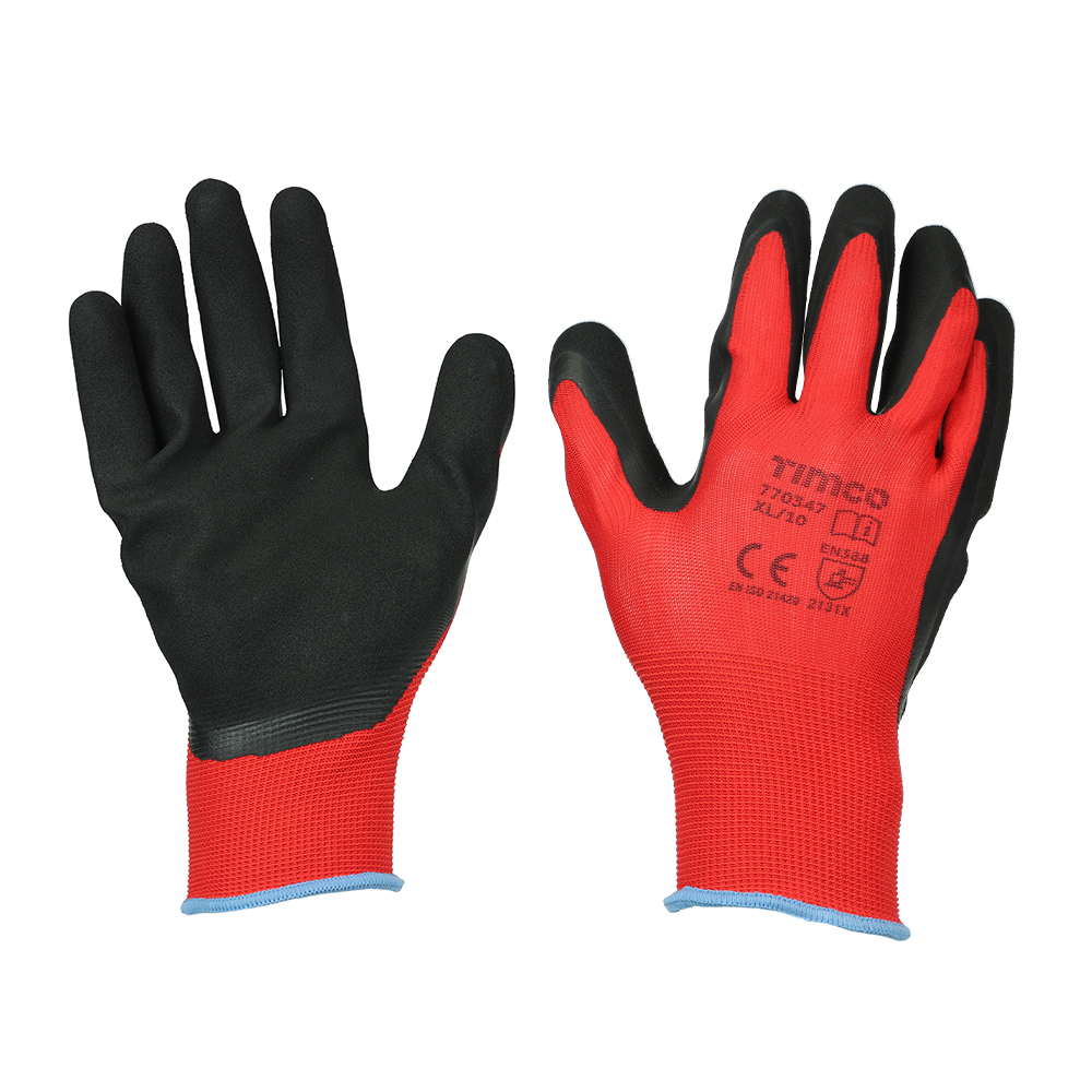 TIMco Size 10 / XL Toughlight Grip Gloves - Sandy Latex Coated Polyester