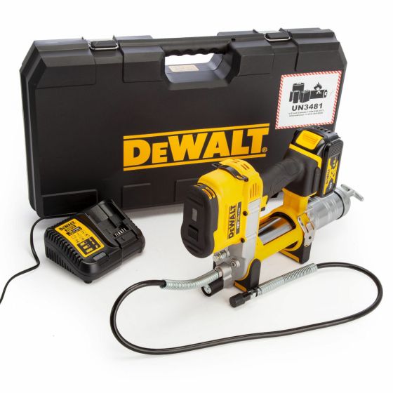 Dewalt XR DCGG571M1 Kit Includes: 18v Cordless Grease Gun, 1 X 4.0AH Li-Ion Battery, Charger & Case