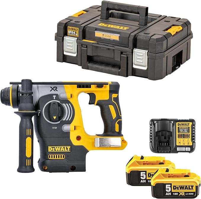 Dewalt XR DCH273P2 Kit Includes; 18v Brushless SDS Drill, 2 X 5.0AH Li-Ion Batteries, Charger & Case