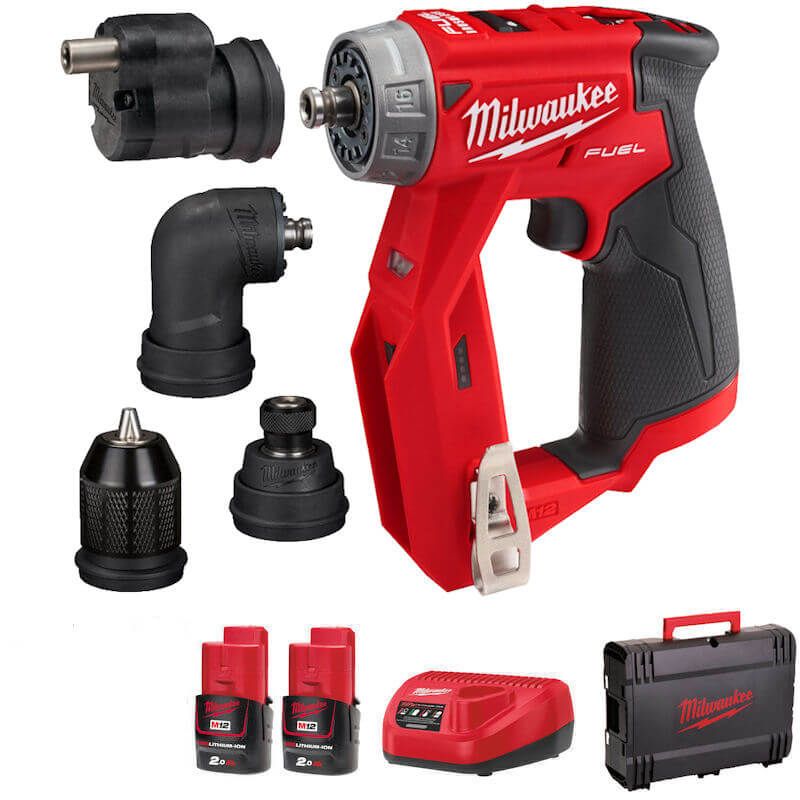 Milwaukee M12 Fuel 4-In-1 Drill Driver Kit -  Comes W/ 2 X 2AH Batteries, Charger & Case