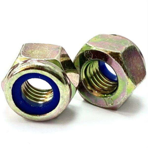 M16 Hexagon Nyloc Nuts Grade 8 Type P Yellow Zinc DIN 982