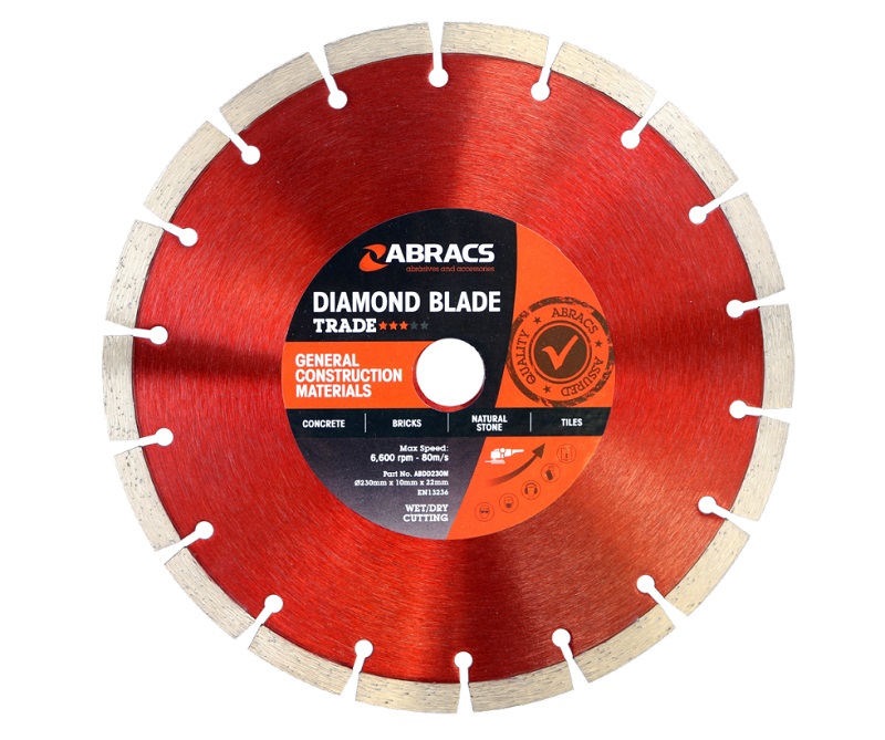 Abracs Diamond Blade 230mm x 10mm x 22mm GCM - Trade