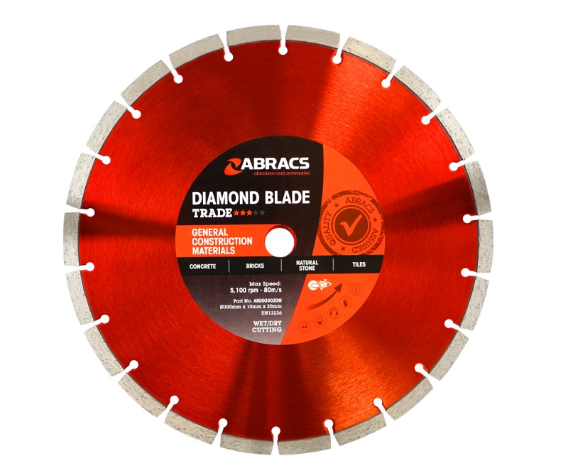 Abracs Diamond Blade 300mm x 10mm x 20mm GCM - Trade