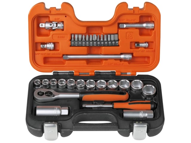 BAHCO 34pcs 1/4" & 3/8" Drive Socket Set - S330