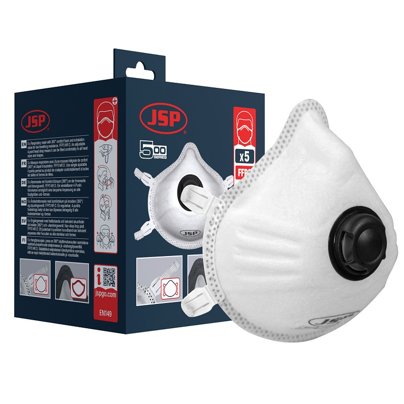 JSP  Moulded Mask Valved FFP3 Box of 5