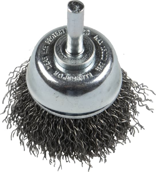 KLINGSPOR 600W 50MM CUP WIRE INOX / STAINLESS STEEL BRUSH, 6MM SHAFT