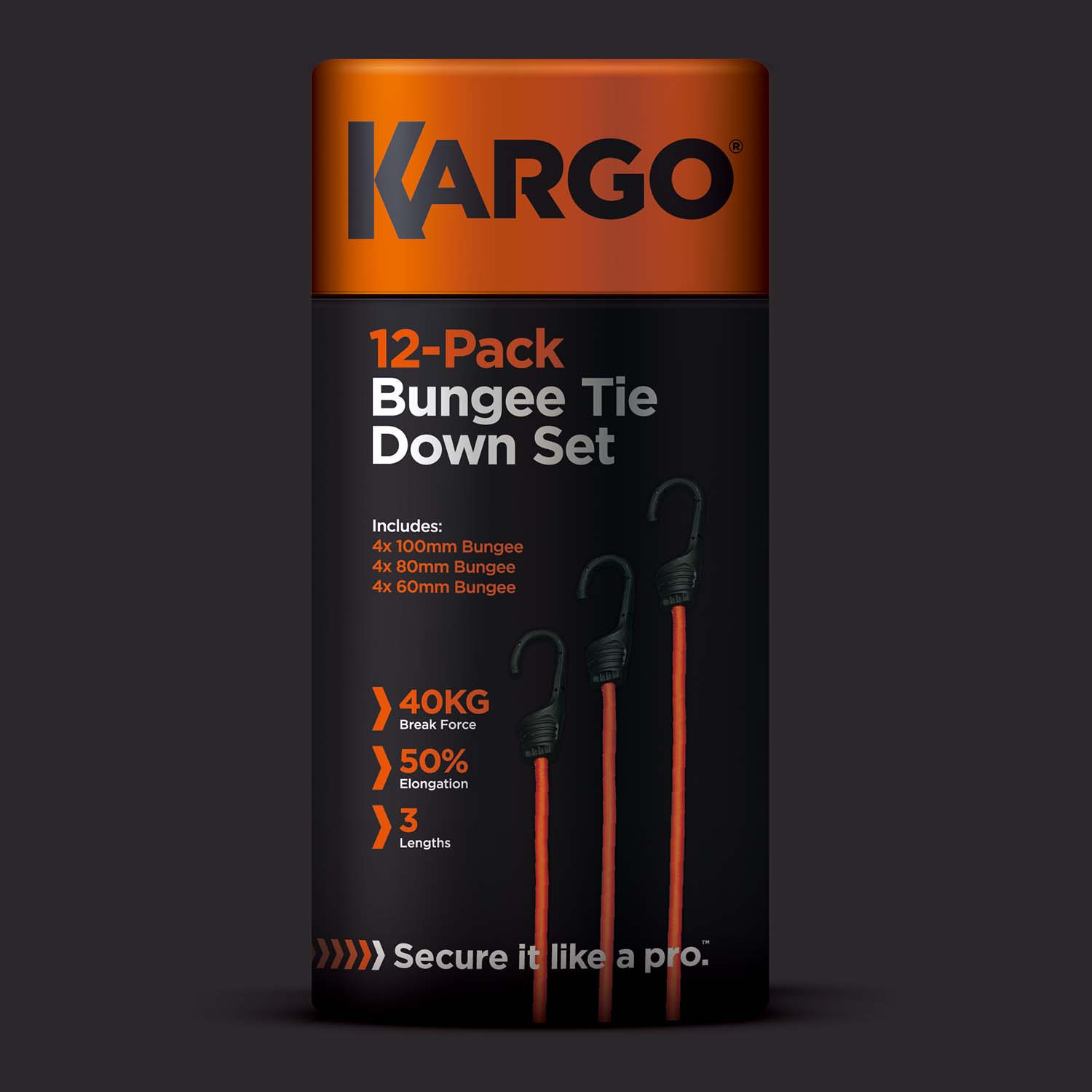 Kargo Bungee Tie Down Set - Pack of 12