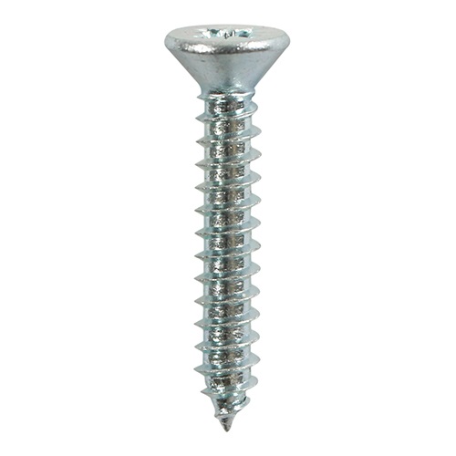 No4 x 3/8 (2.9mm  x  9.5) CRCS POZI COUNTERSUNK SELF TAPPING TAPPER SCREW ZINC STEEL TYPE A