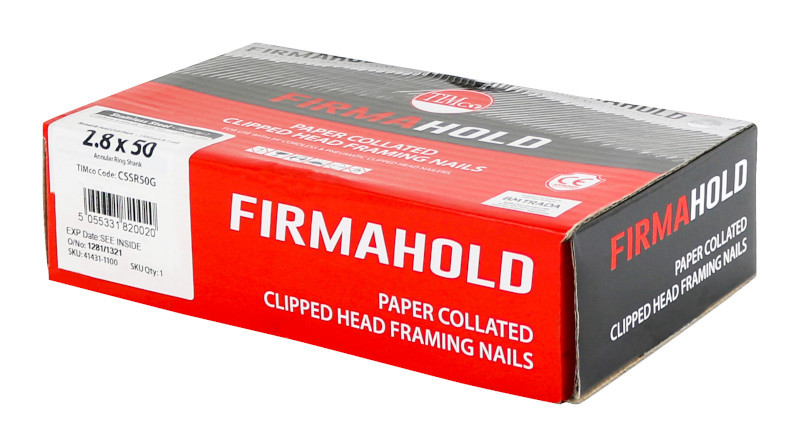 FirmaHold Collated Clipped Head Nails - Plain Shank - 3.1 x 90