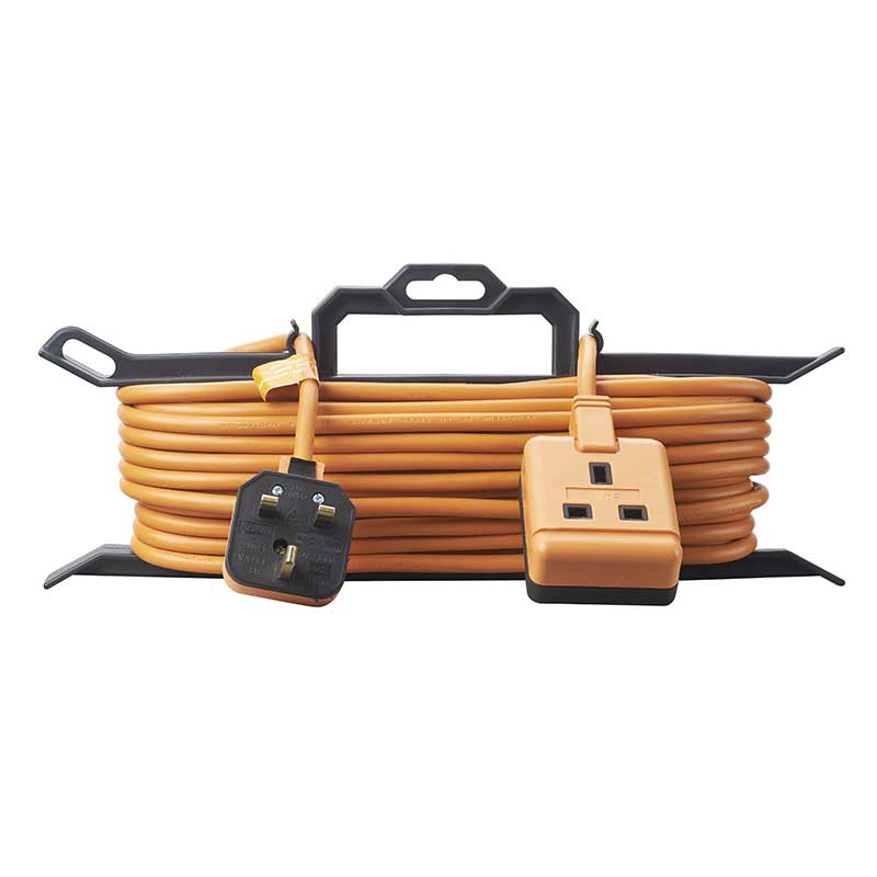 MASTERPLUG SINGLE SOCKET GARDEN EXTENSION LEAD WITH CABLE 15M TIDY