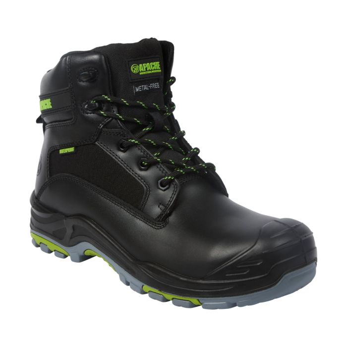 Apache Dakota Metal Free Waterproof Safety Boot - Black - Size 9