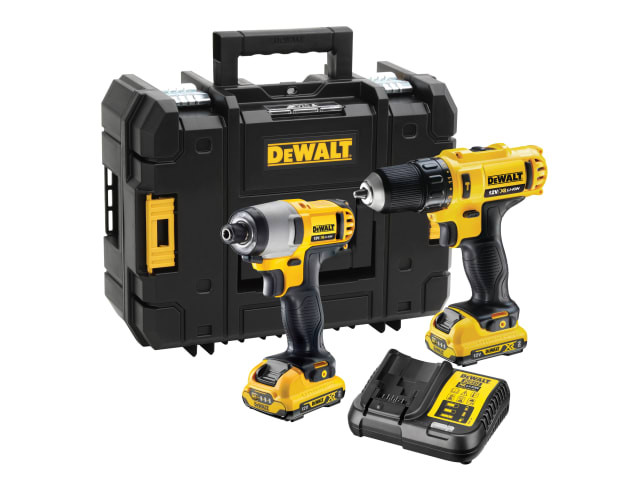 DEWALT XR Combi Drill & Impact Driver Twin Pack 12V 2 x 2.0Ah Li-ion DCK218D2T