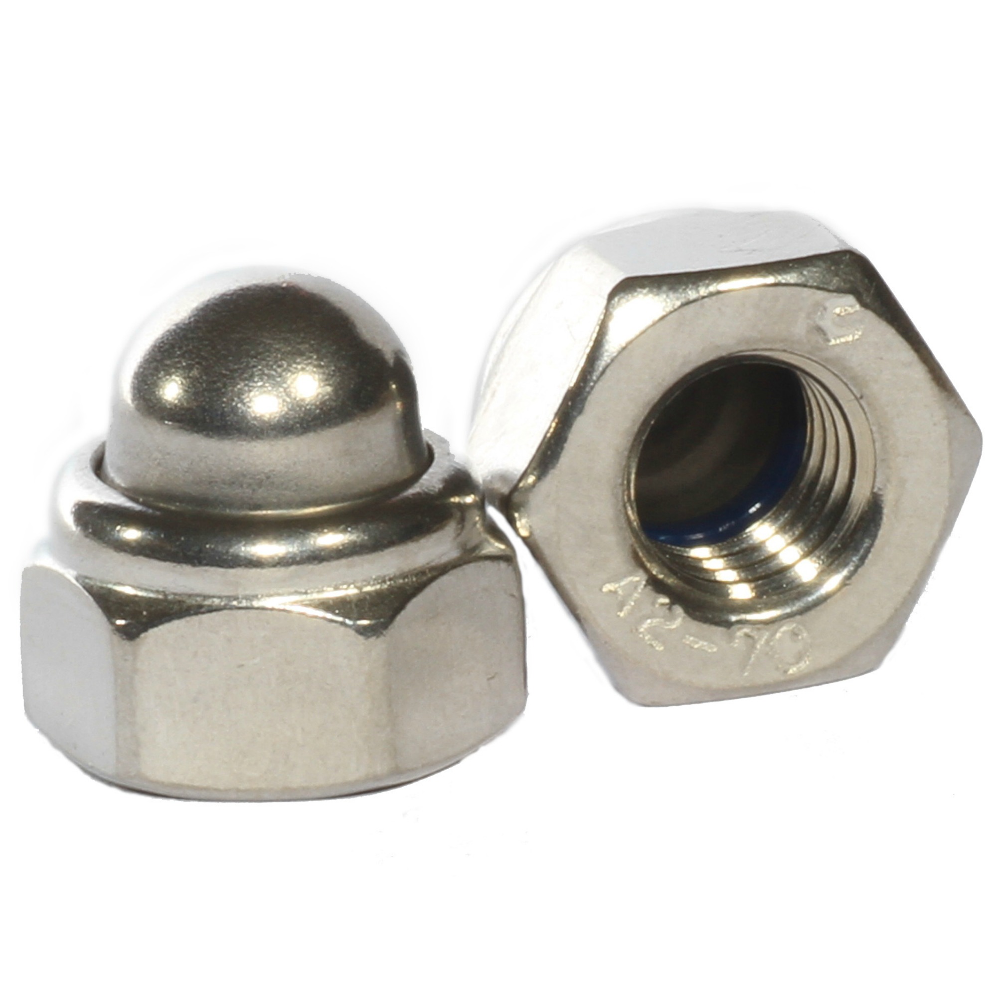 M8 Dome Nyloc Nuts A2 Stainless Steel (304)