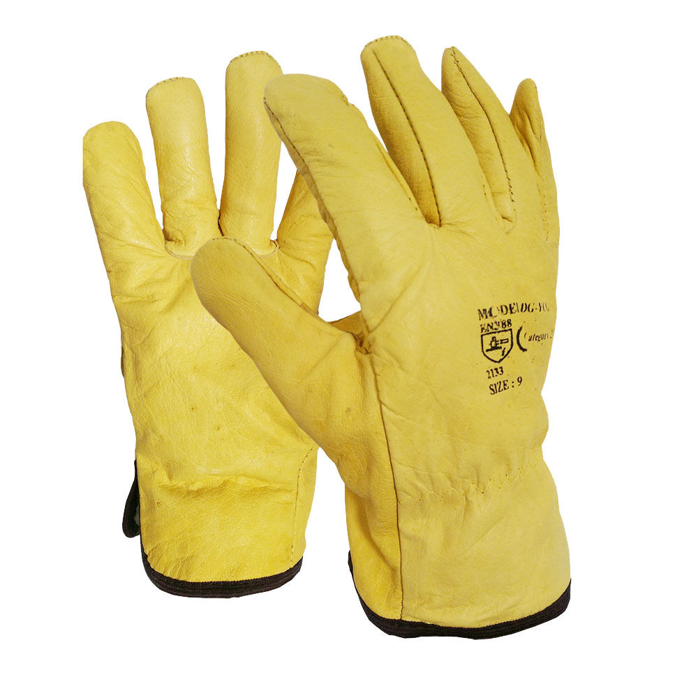 Yellow Leather Drivers Gloves DG-YCG SIZE M / SIZE 8