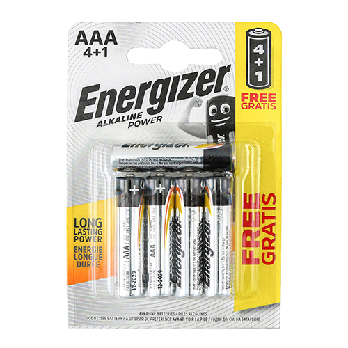 Energizer Alkaline Power Pack AAA Battery Pack of 4+1