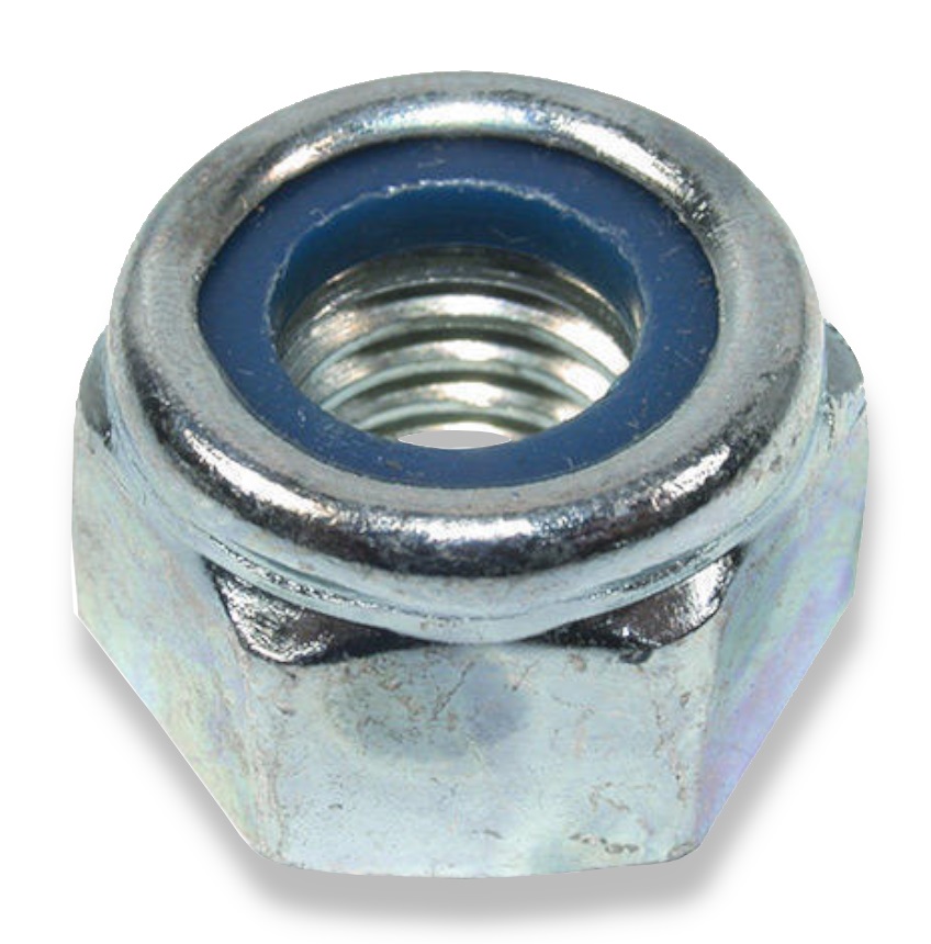 M12 Hexagon Nyloc Nuts Grade 8 DIN 985  Type T Zinc Plated