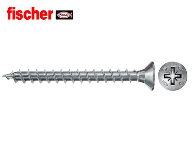 FISCHER 3.5mm x 16mm POWERFAST FPF 2 CZP POZI DRIVE WOODSCREW, BOX OF 200