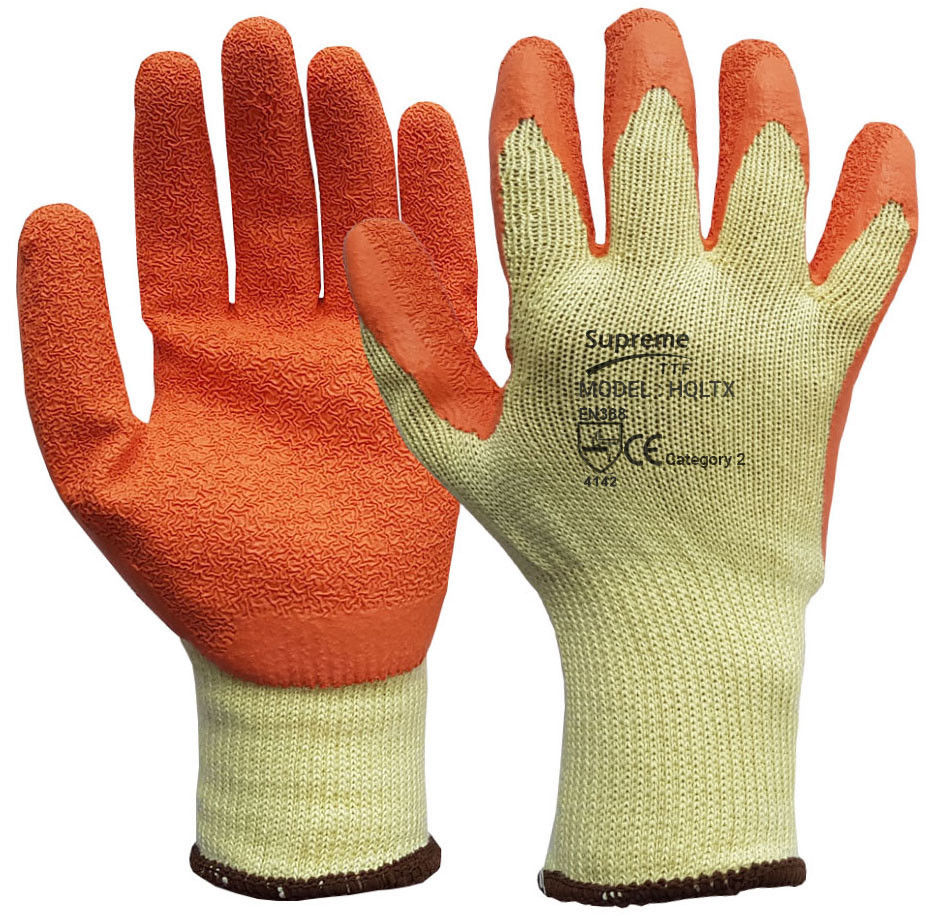 HQLTX Latex Coated Grip and Grab Work Gloves – Size 9 / Size L (Pack of 12)