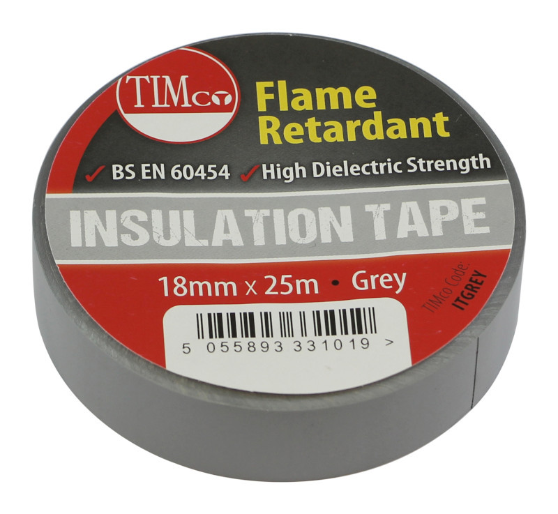 TimCo PVC Insulation Tape – Grey – 25m x 18mm