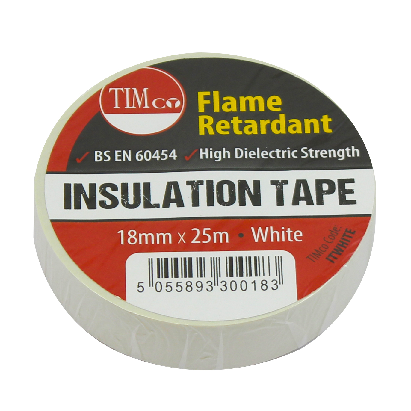 TimCo PVC Insulation Tape – White – 25m x 18mm