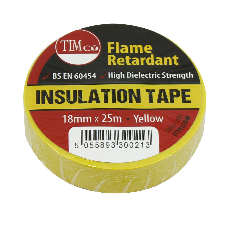 TimCo PVC Insulation Tape – Yellow – 25m x 18mm