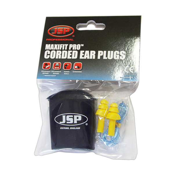 JSP Maxifit™ Pro Ear Plugs with Cord in Retail Hang Pack.