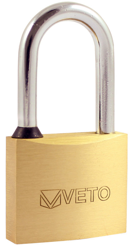 Veto Brass Padlock - 50mm - Long Shackle