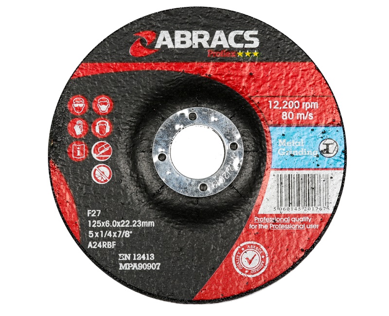 Abracs Proflex 125mm x 6mm x 22mm DPC Metal Grinding Disc
