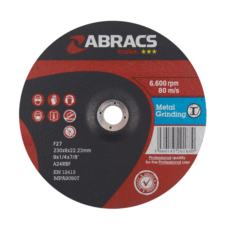 Abracs Proflex 230mm x 6mm x 22mm DPC Metal Grinding Disc