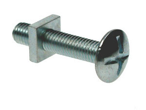 M5 X 12 Mushroom Head Roofing Bolts (With Square Nuts) Zinc