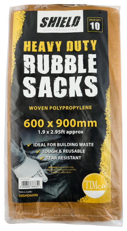 Shield Heavy Duty Rubble Sacks - 600 x 900mm