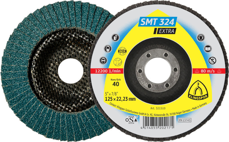 KLINGSPOR 115mm x 80 Grit x 22.23mm SMT 324 EXTRA DISC